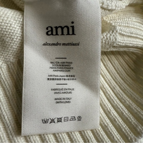 Ami Cream Knit Cotton Wool blend Sweater - Picture 9 of 16